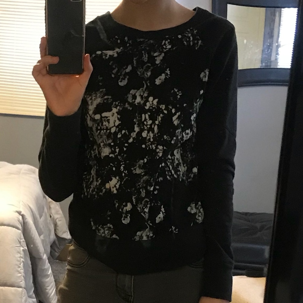 Black and White Converse Floral Sweater